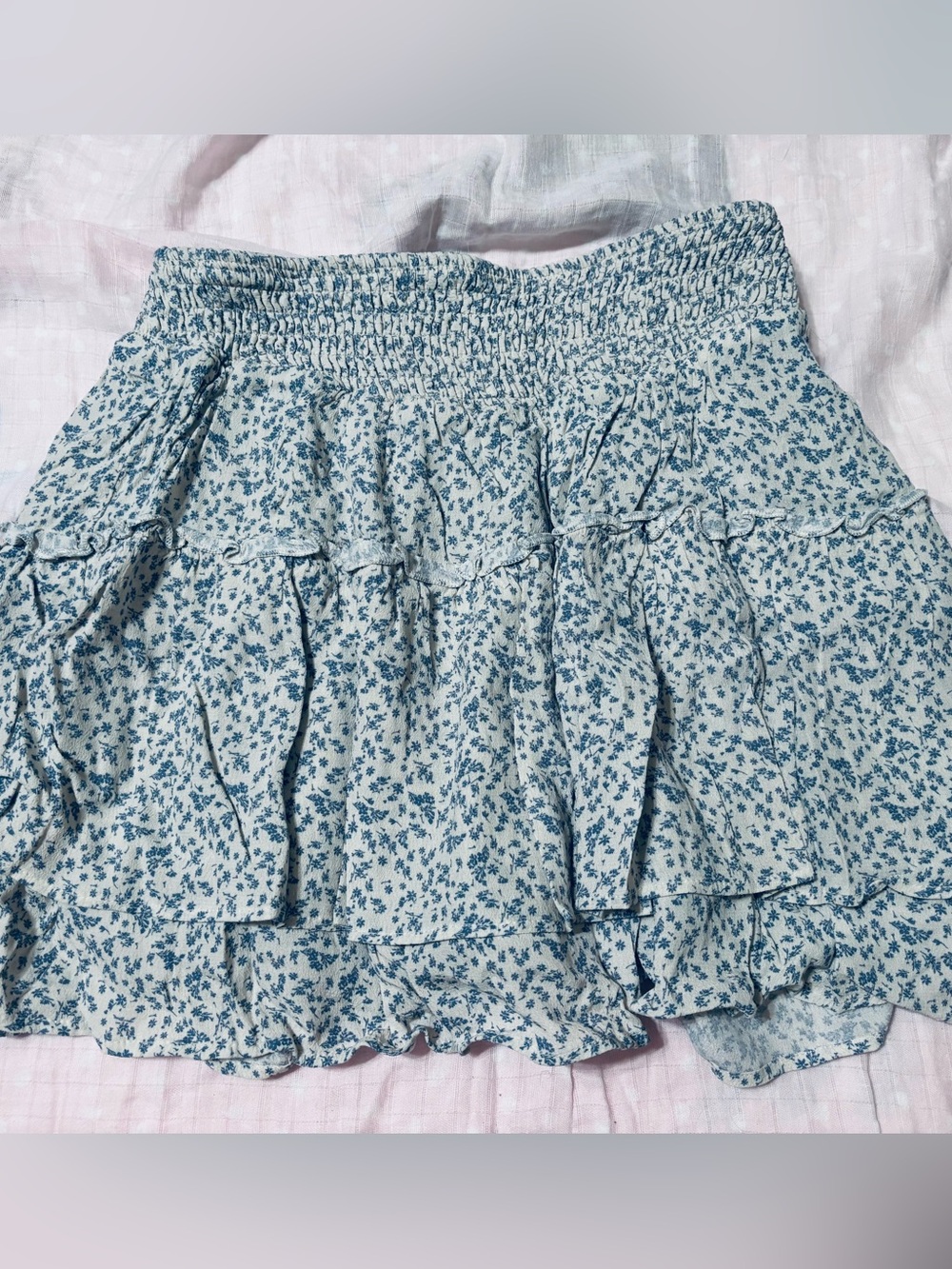 Sienna Sky Light Blue Floral Ruffled Skort